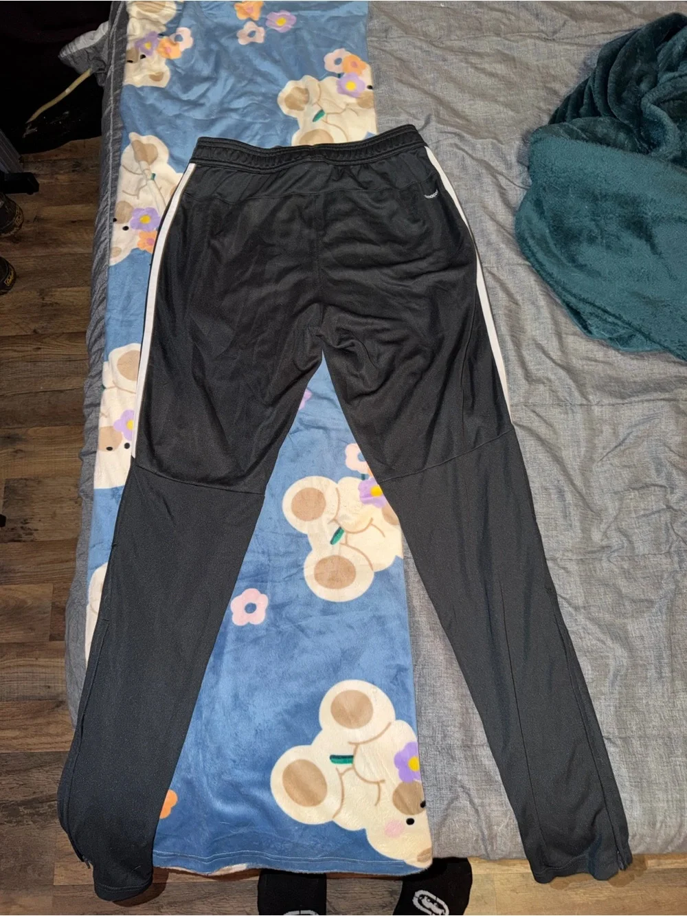 adidas Black Joggers with White Three-Stripes